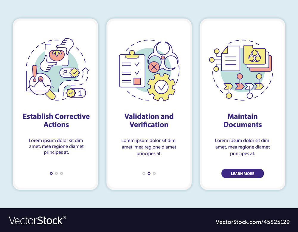 Principles Of Haccp Onboarding Mobile App Screen Vector Image