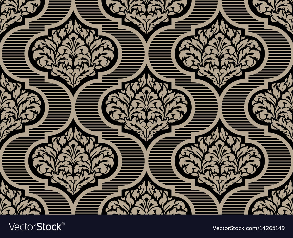 Damask Seamless Pattern Background Classical Vector Image