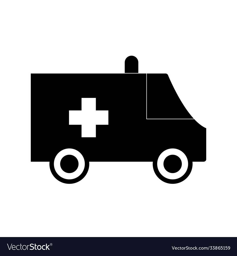 Medical Ambulance Silhouette Style Icon Royalty Free Vector