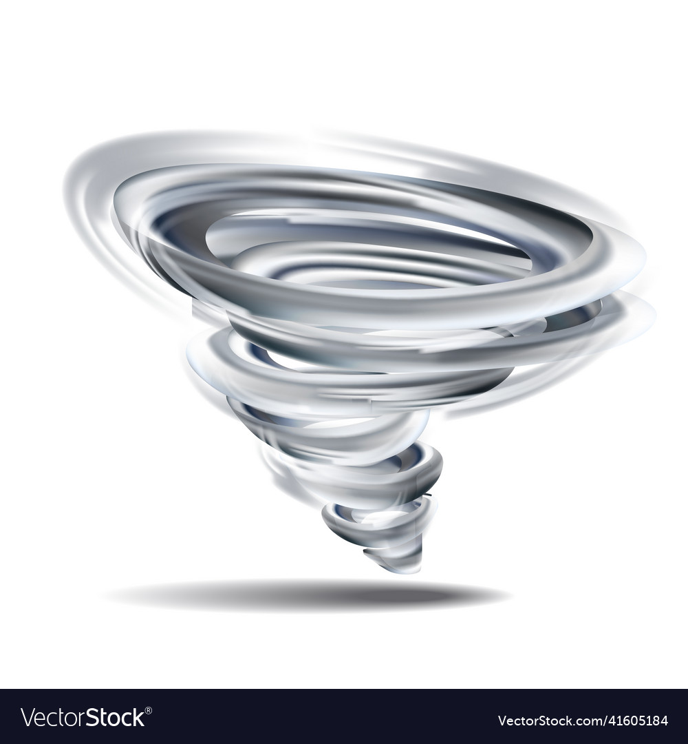 Realistic Tornado Swirl Isolated On White Vector Image