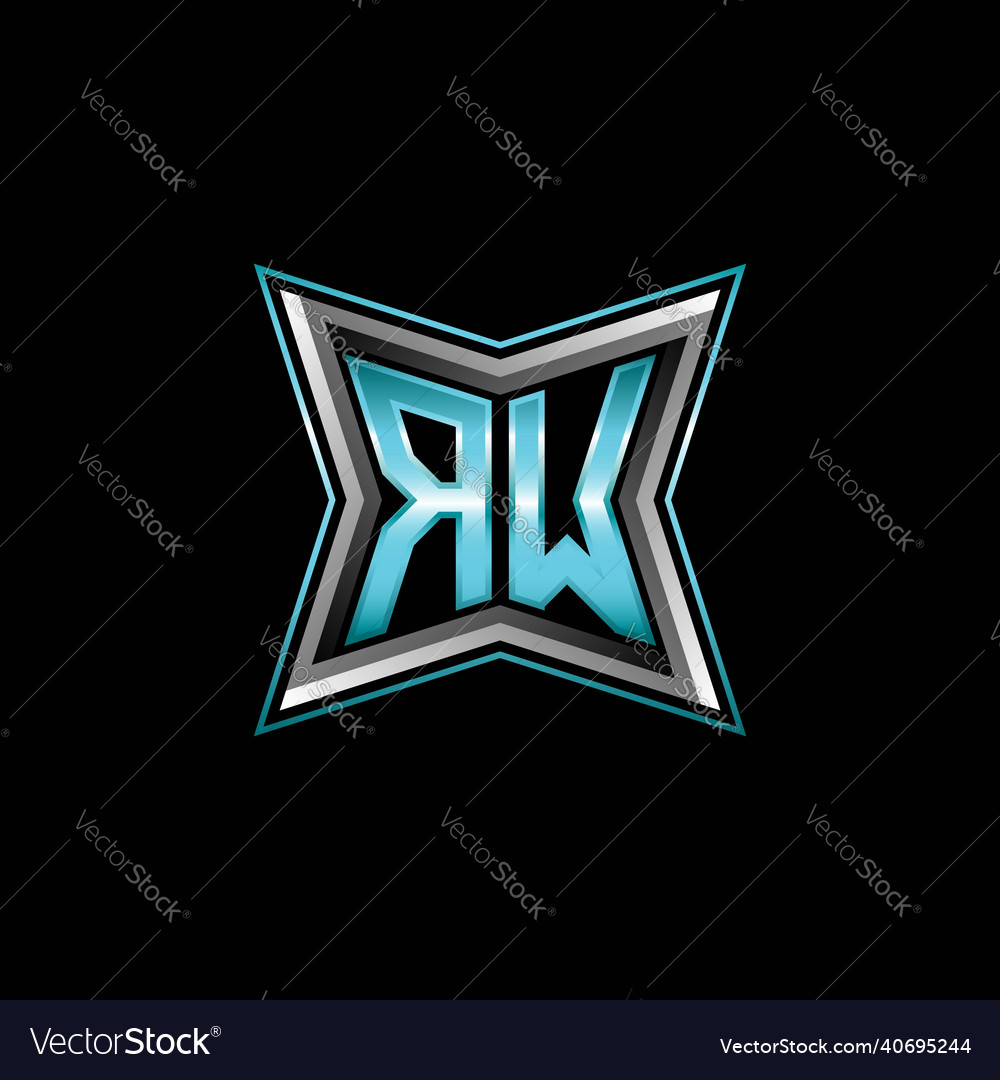 Rw Logo Monogram Geometric Modern Design Vector Image