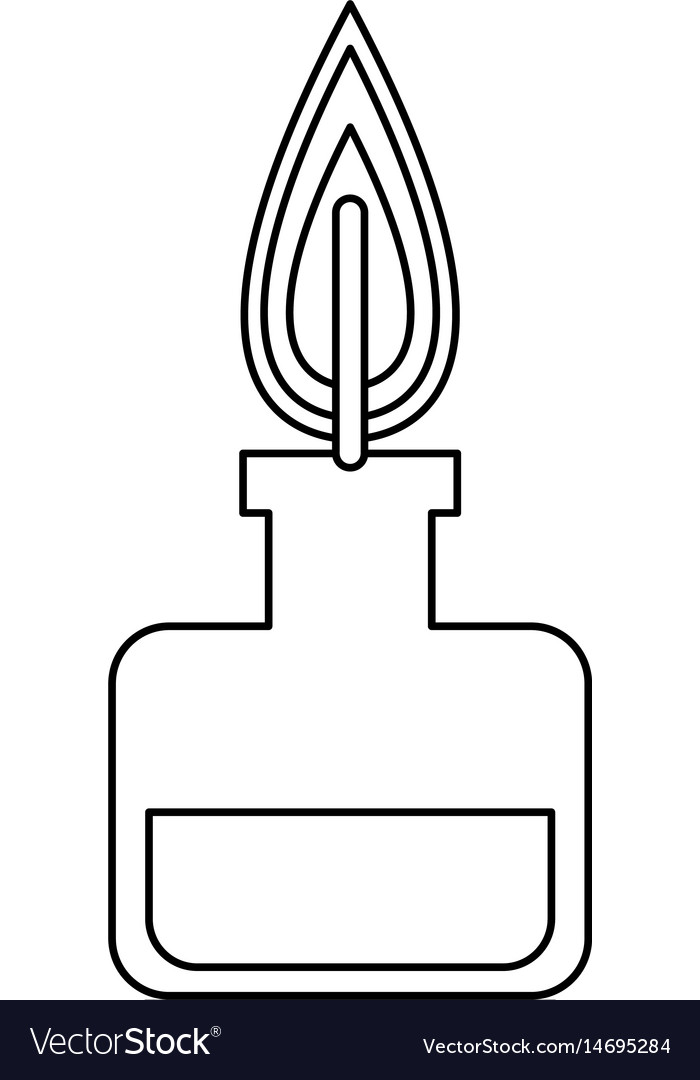 Bunsen Burner Experiment Scientific Glass Line Vector Image