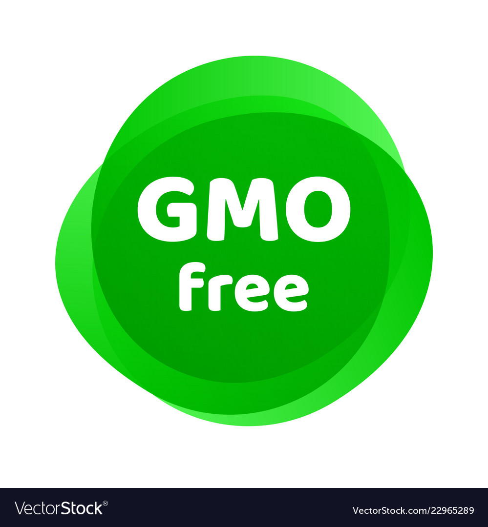 Gmo Free Icon Green Non Logo Sign Royalty Free Vector Image