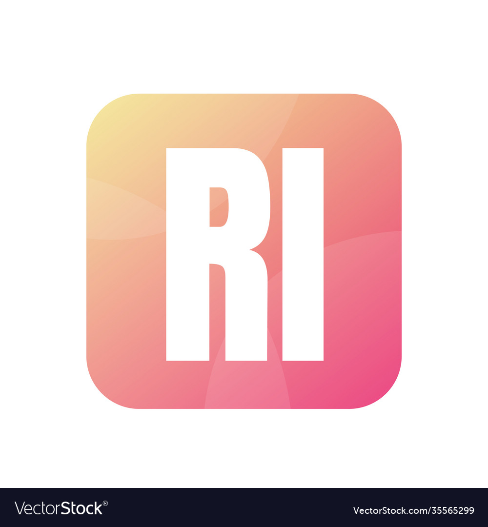 Ri Letter Logo Design With Simple Style Royalty Free Vector