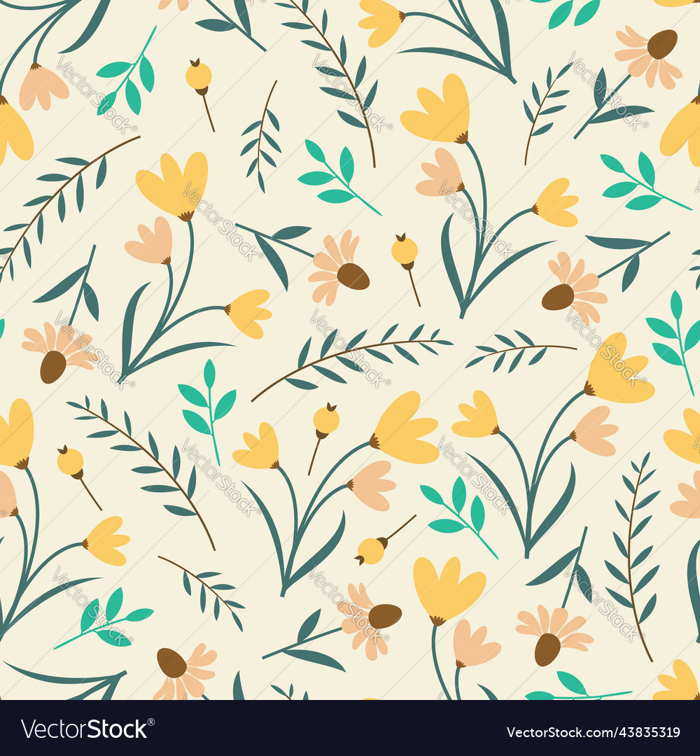 Modern Artistic Seamless Floral Ditsy Pattern Vector Image