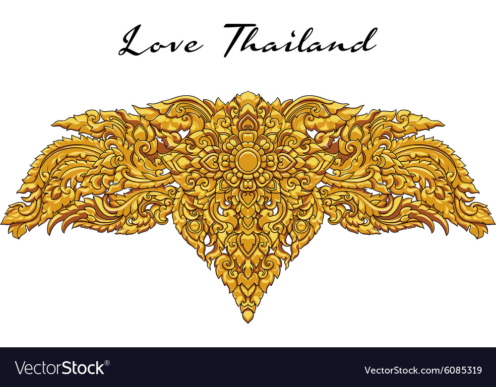 Thai Floral Decorative Ornament Eps Royalty Free Vector