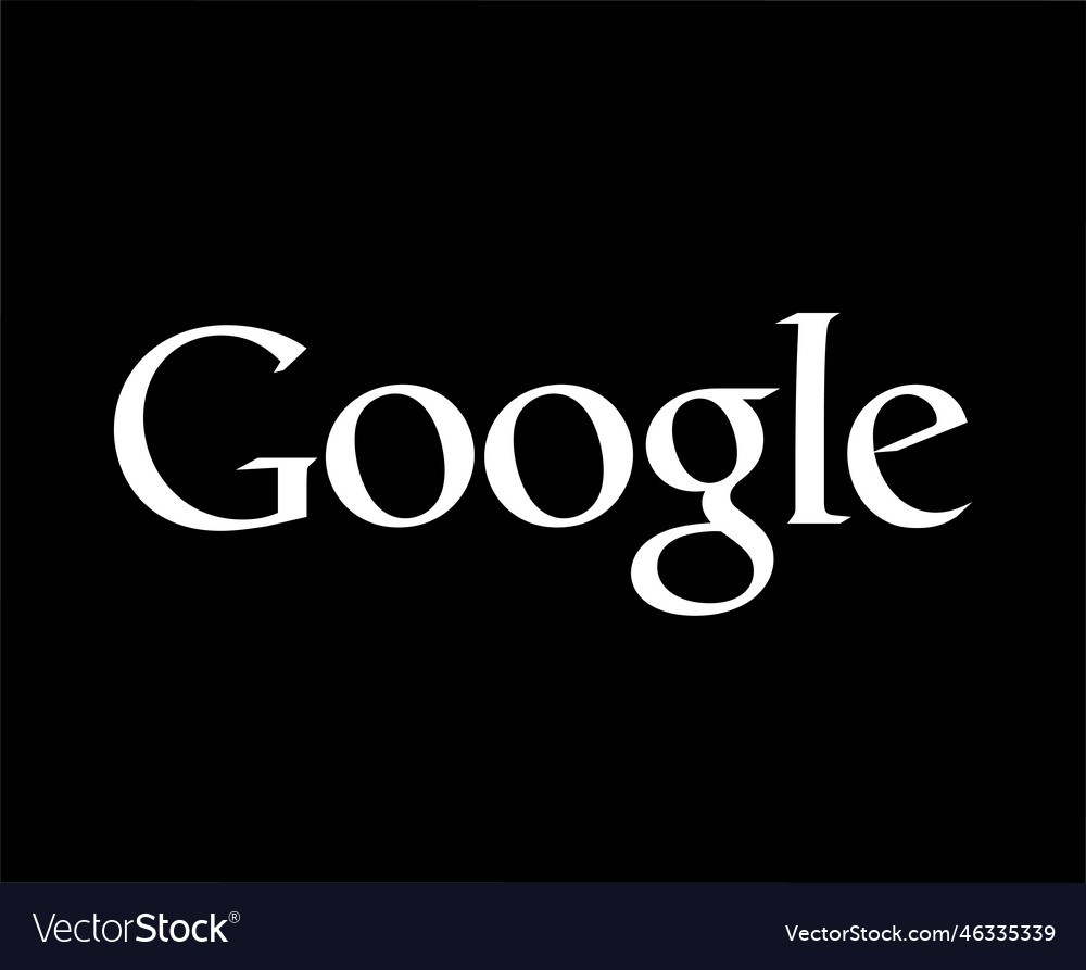 Google Logo Symbol Black And White Design Vector Image