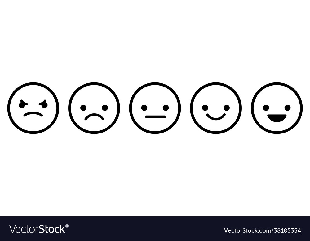 Set Black Outline Emoticons Royalty Free Vector Image The Best Porn