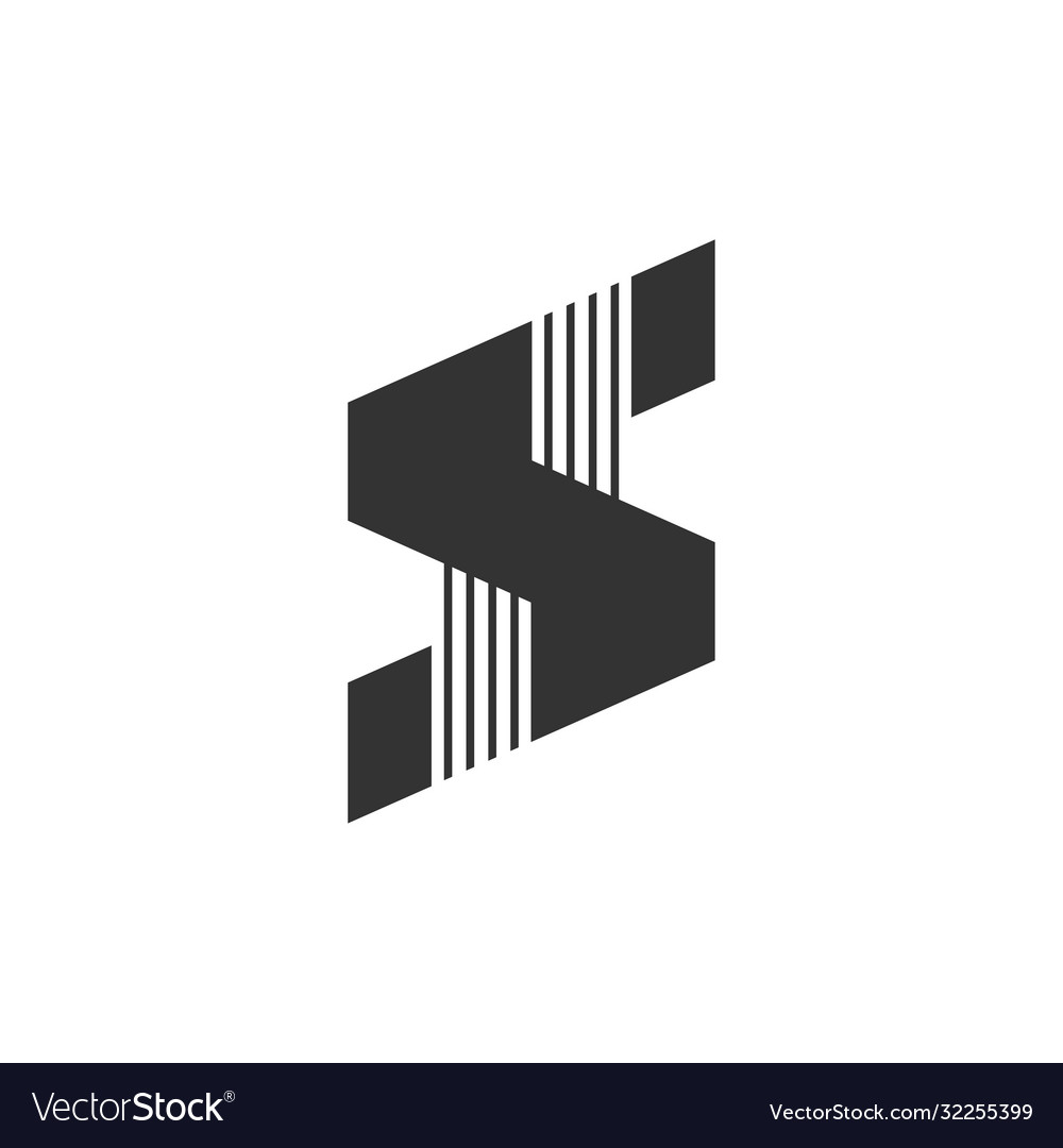 Letter S Stripes Geometric Motion Logo Royalty Free Vector