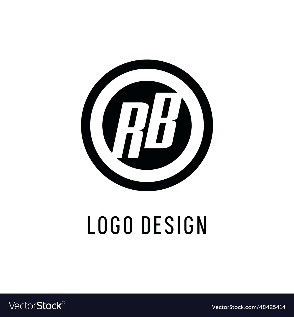 Initial Rb Logo Concentric Circle Line Clean And Vector Image