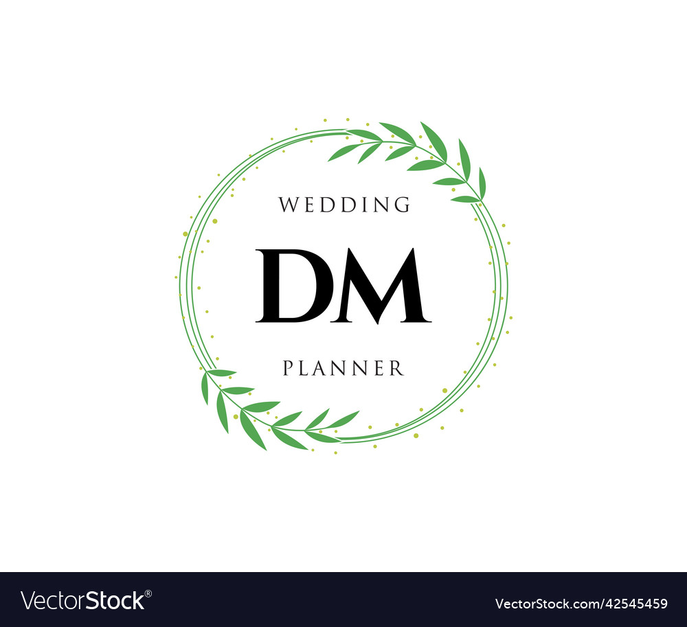 Dm Initials Letter Wedding Monogram Logos Vector Image