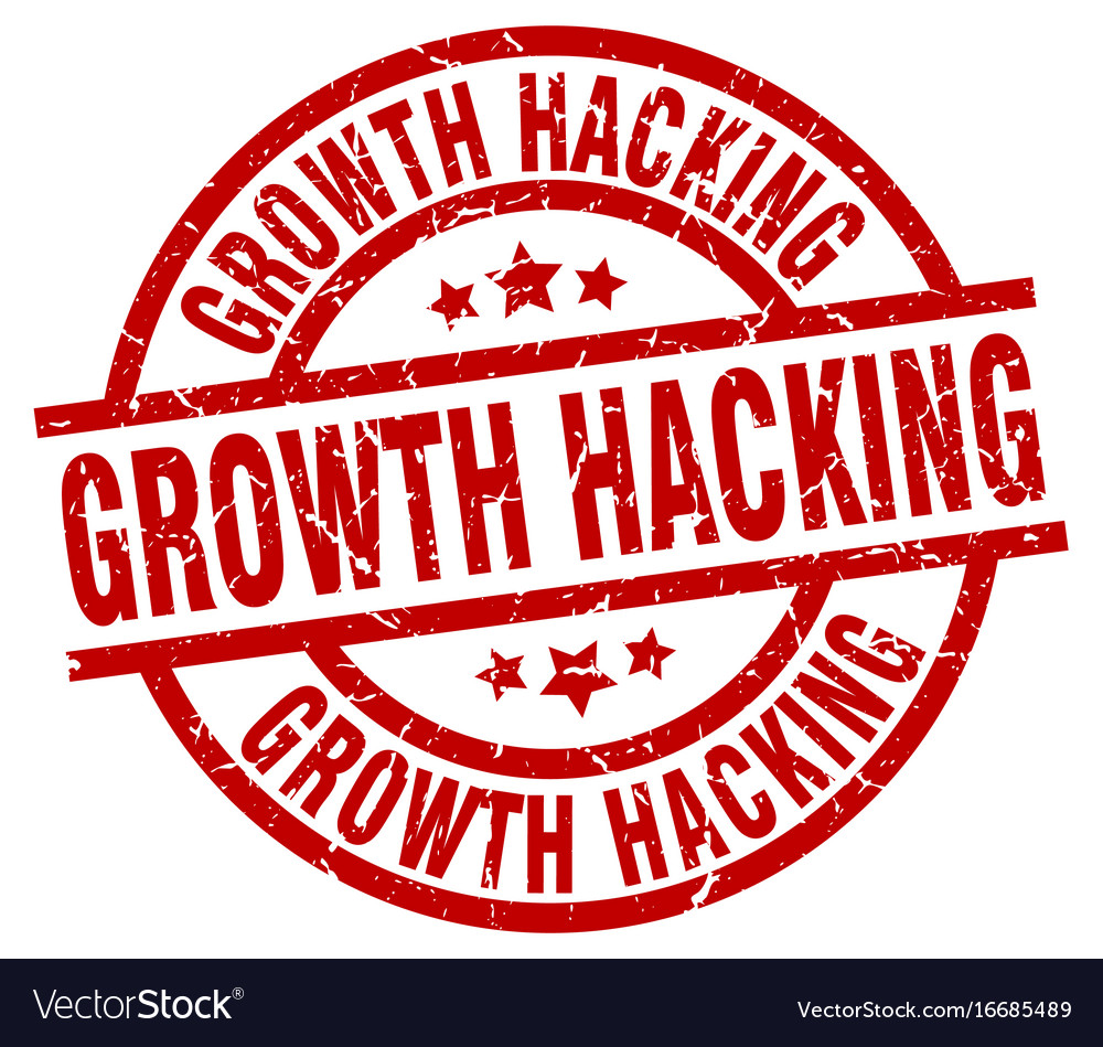 Growth Hacking Round Red Grunge Stamp Royalty Free Vector