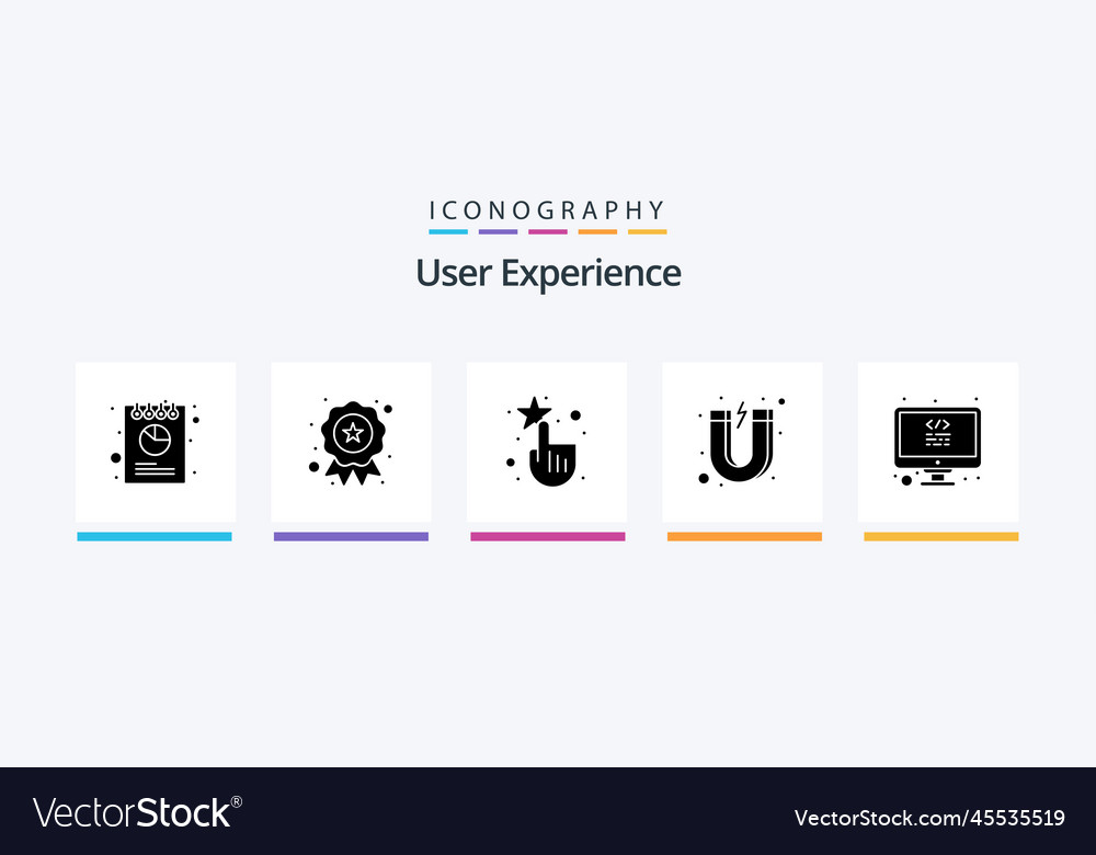 User Experience Glyph Icon Pack Including Vector Image