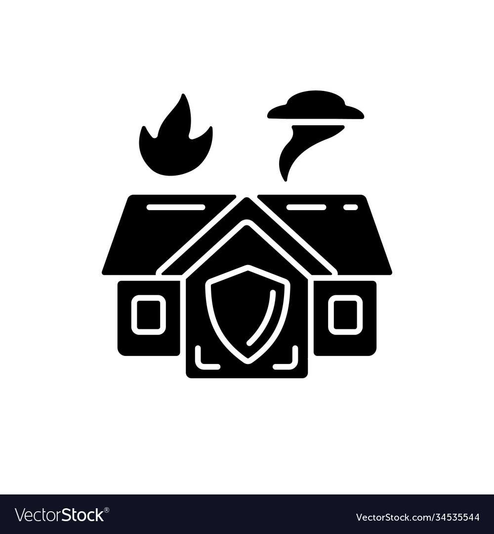 Emergency Shelter Black Glyph Icon Royalty Free Vector Image