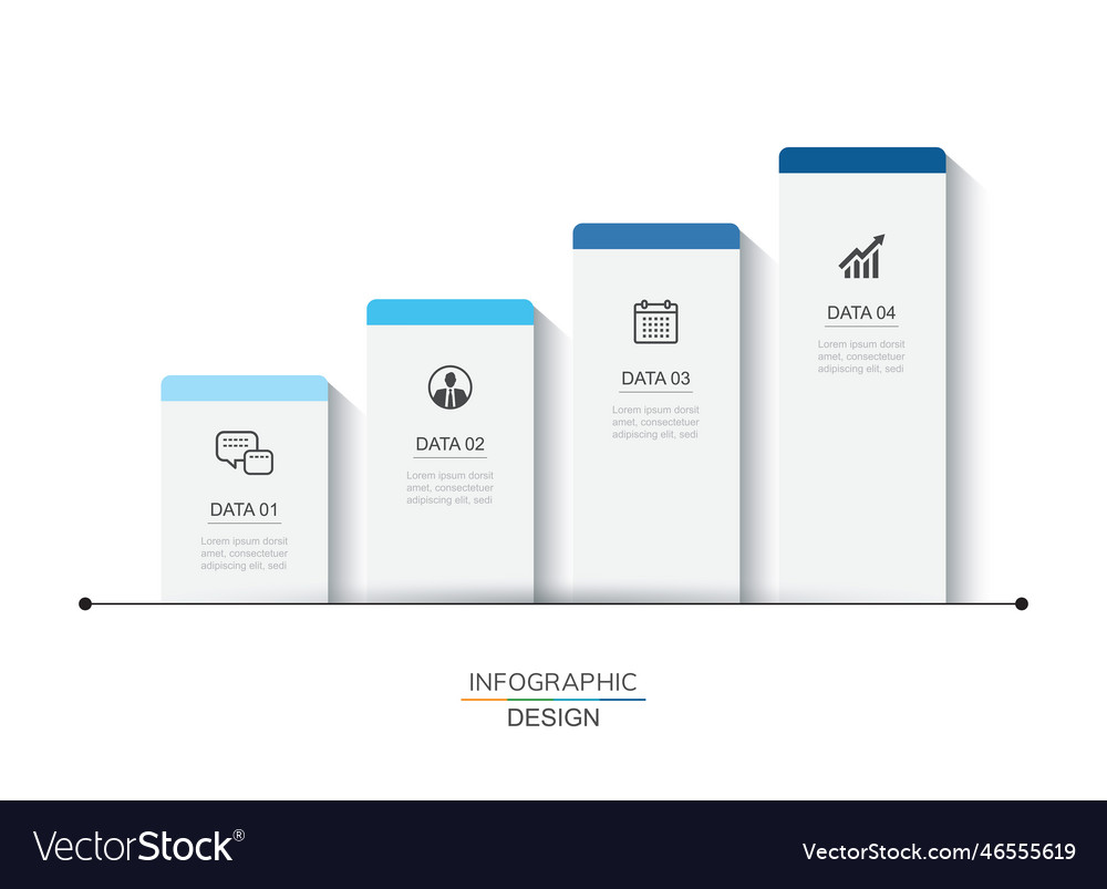 Data Infographics Tab Paper Index Template Vector Image