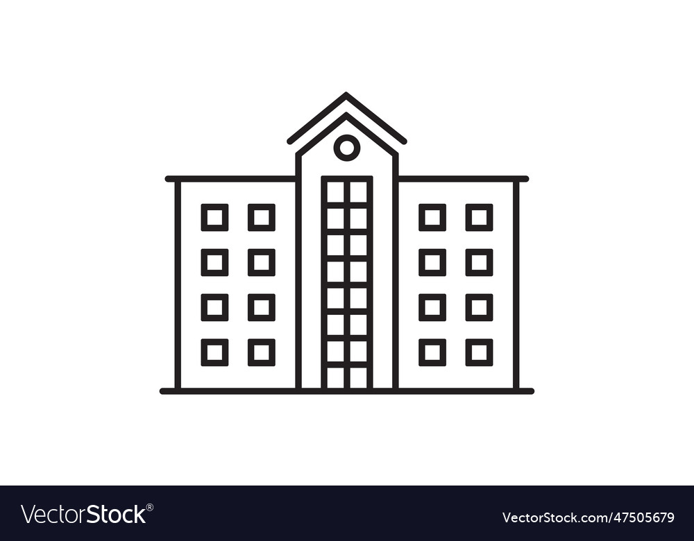 Office Building Outline Icon Hotel Government Vector Image