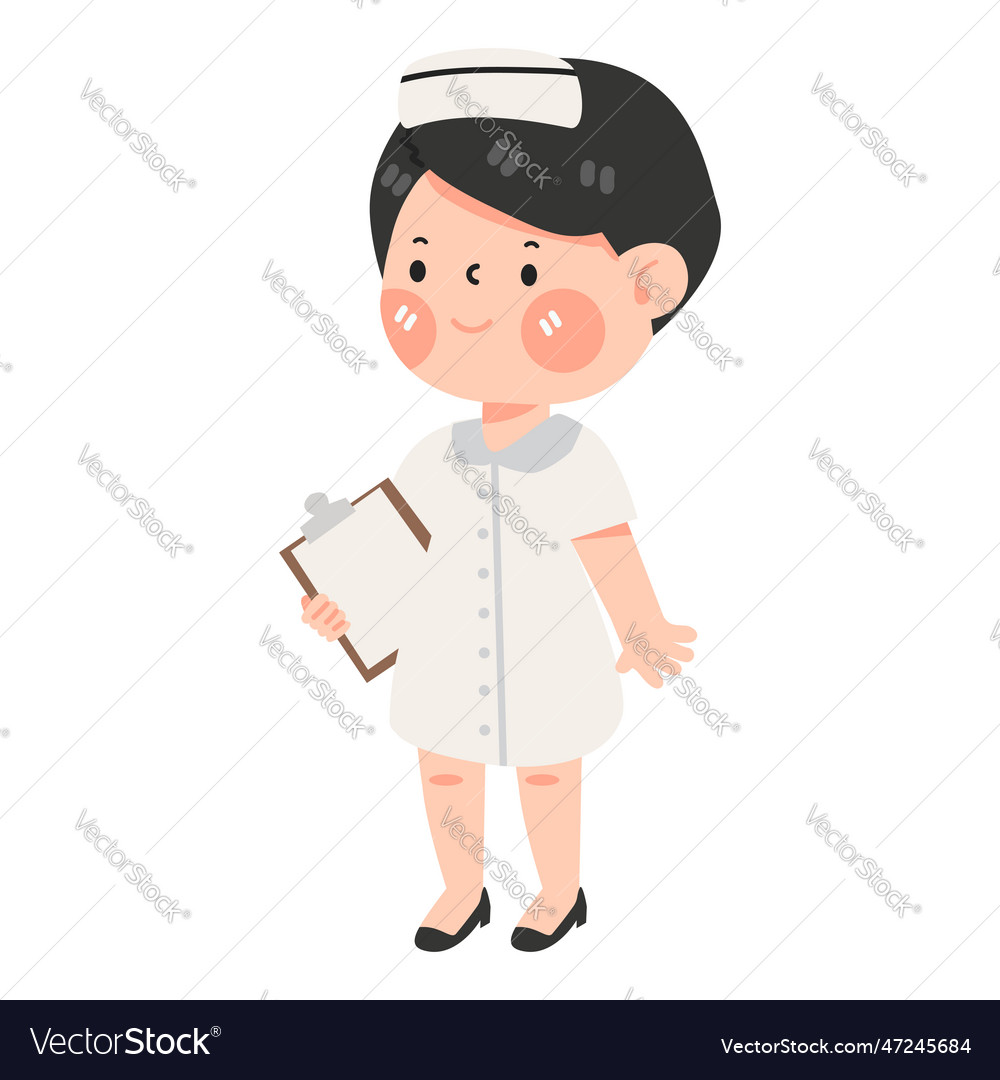 Cute Cartoon Character Nurse Royalty Free Vector Image