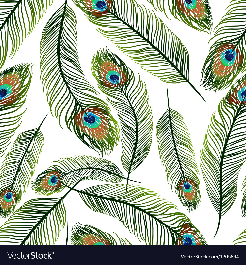 Seamless Texture With Peacock Feathers Royalty Free Vector