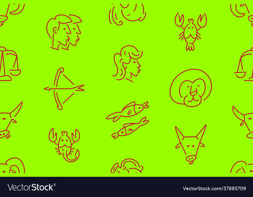 Zodiac Signs Seamless Pattern Royalty Free Vector Image