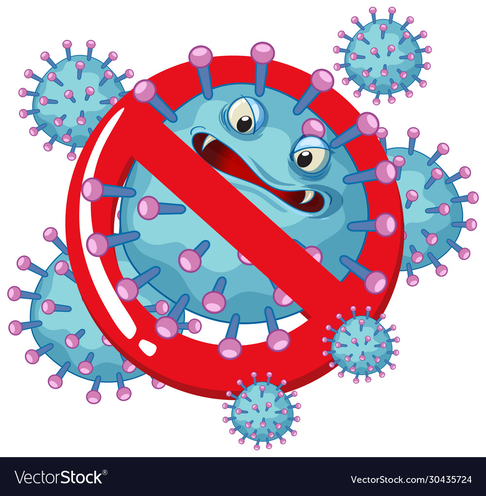 Coronavirus Poster Design With Virus Cell Vector Image