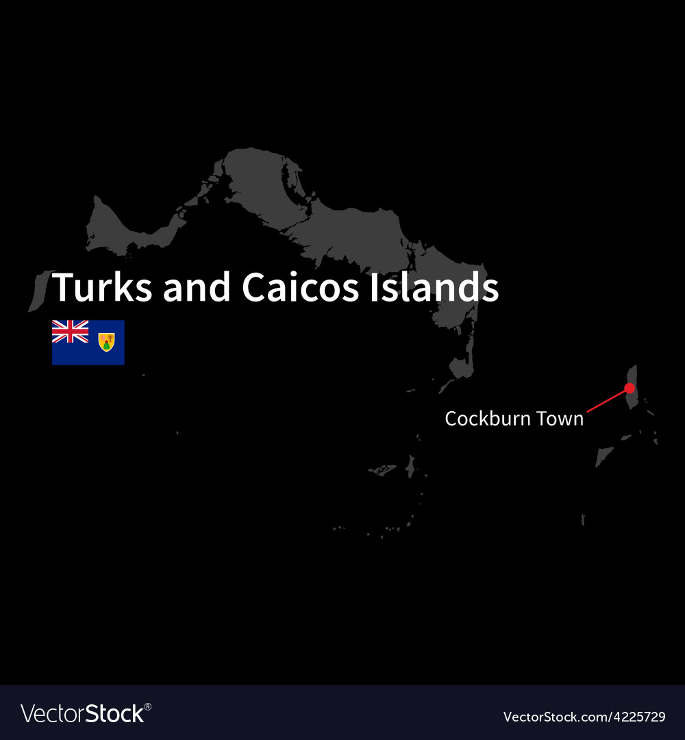 Detailed Map Of Turks And Caicos Islands Vector Image