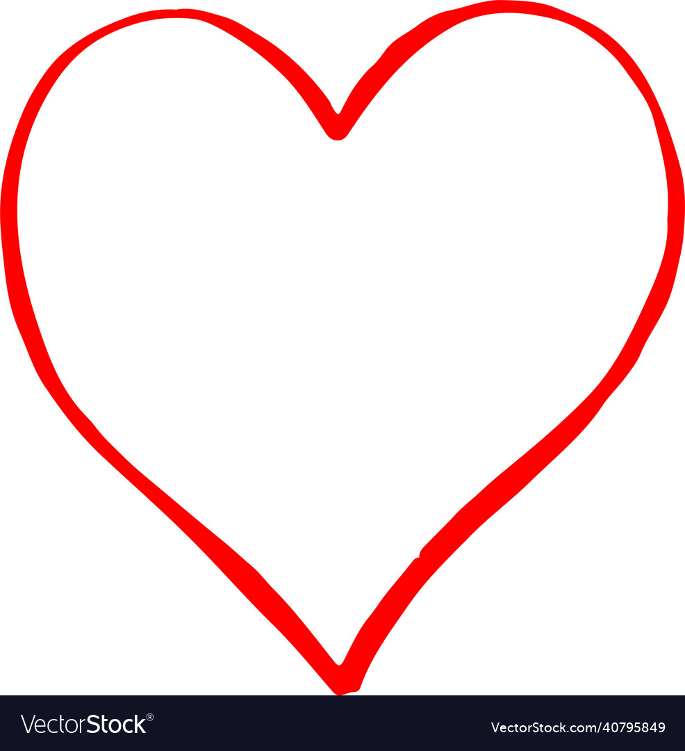 Hand Draw Heart Icon Love Sign Design Royalty Free Vector