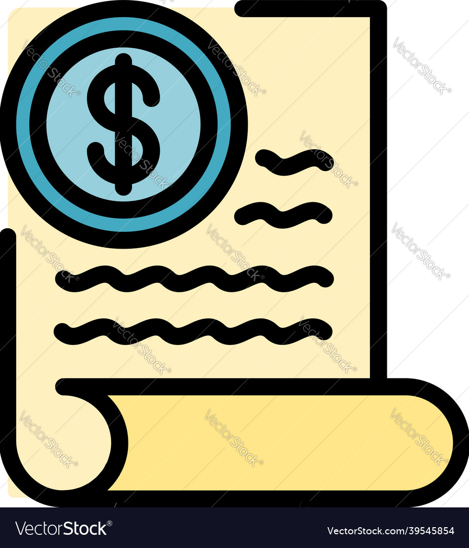 Office Money Report Icon Color Outline Royalty Free Vector