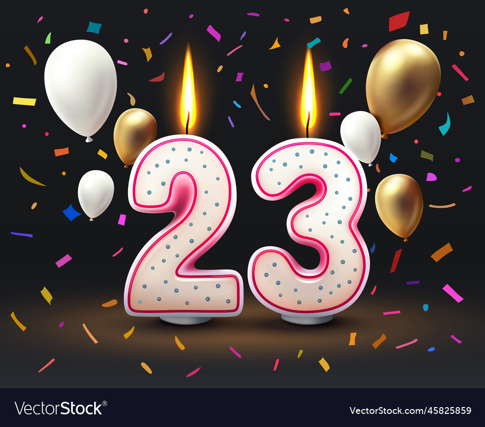 Happy Birthday Years 23 Anniversary Royalty Free Vector