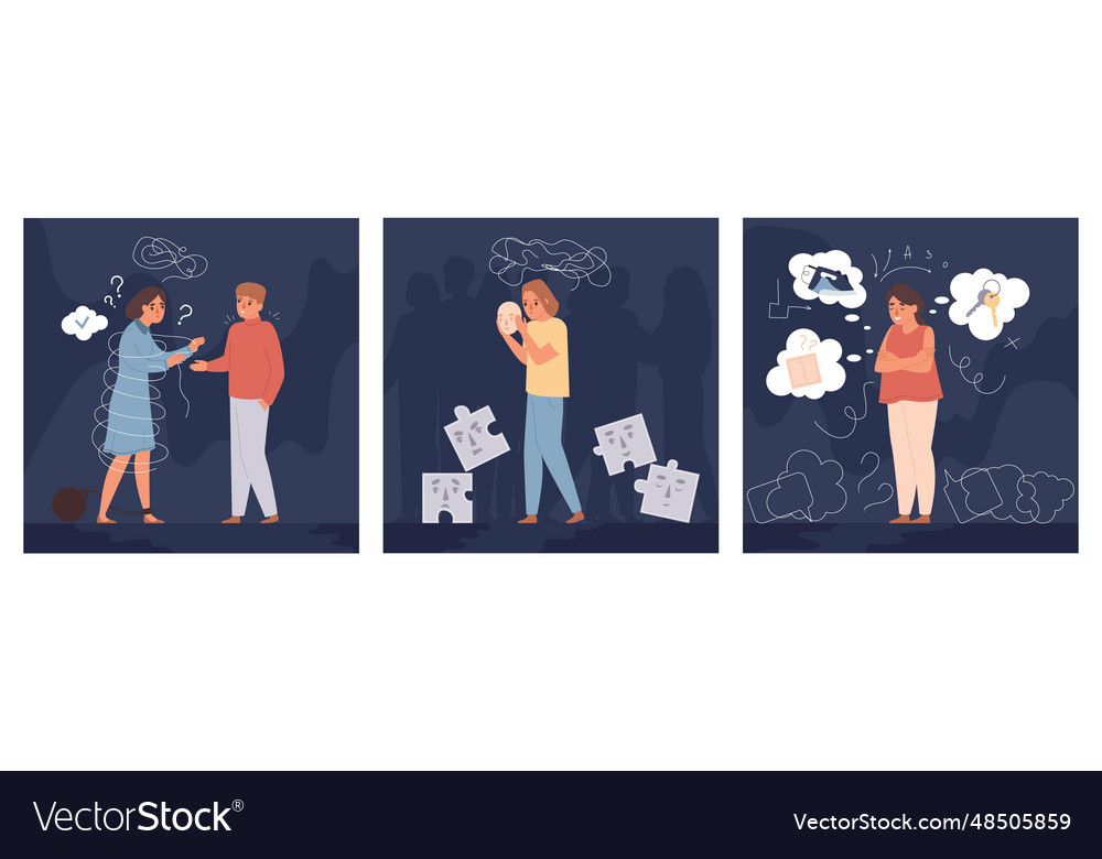 Personality Disorders Flat Royalty Free Vector Image