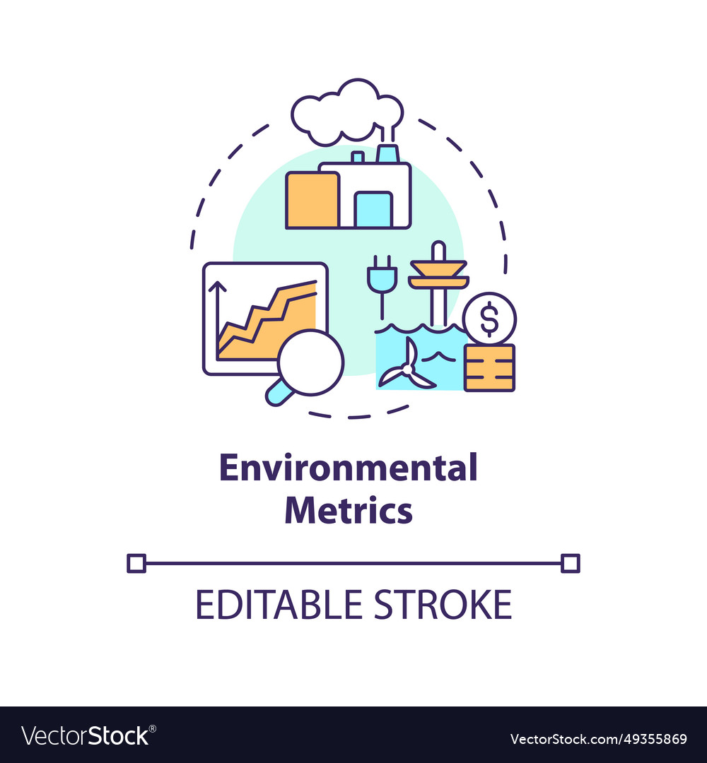 D Thin Linear Icon Environmental Metrics Concept Vector Image