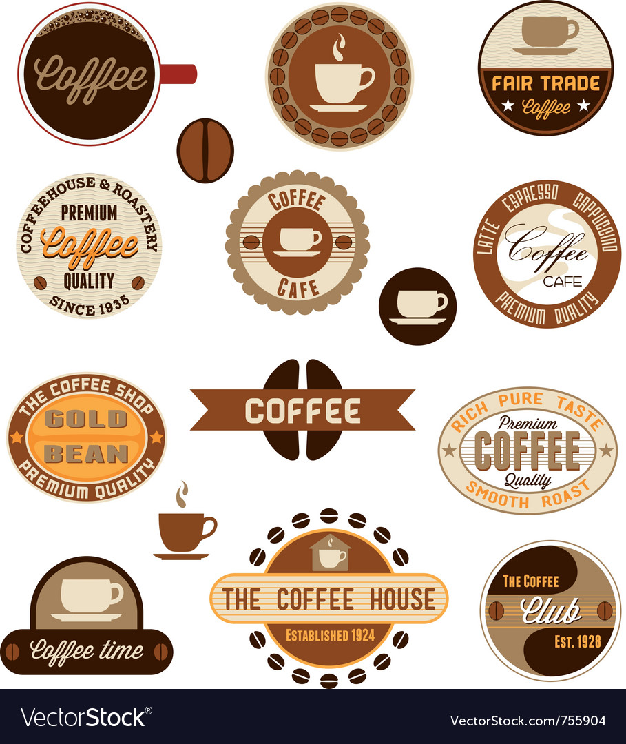 Vintage Coffee Badges Royalty Free Vector Image