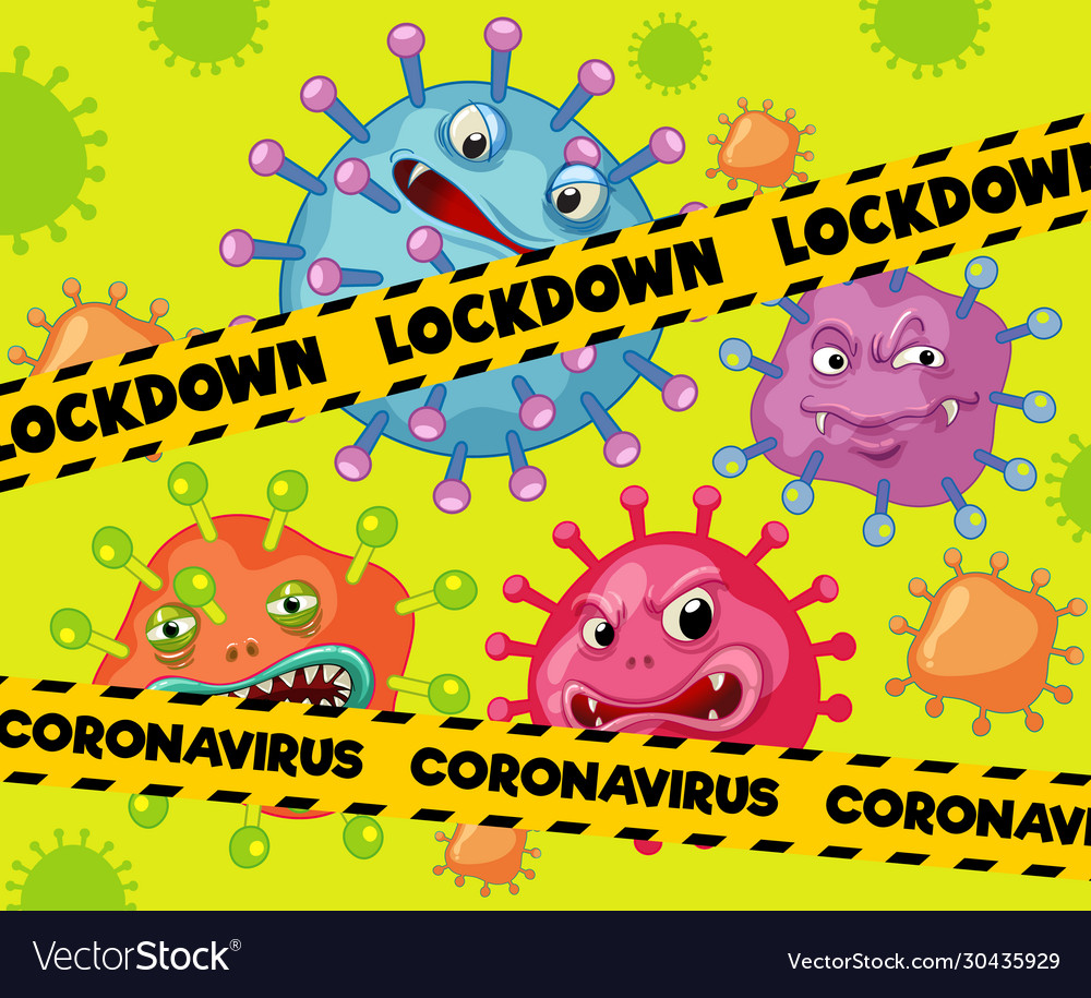 Coronavirus Poster Design For Word Lockdown Vector Image