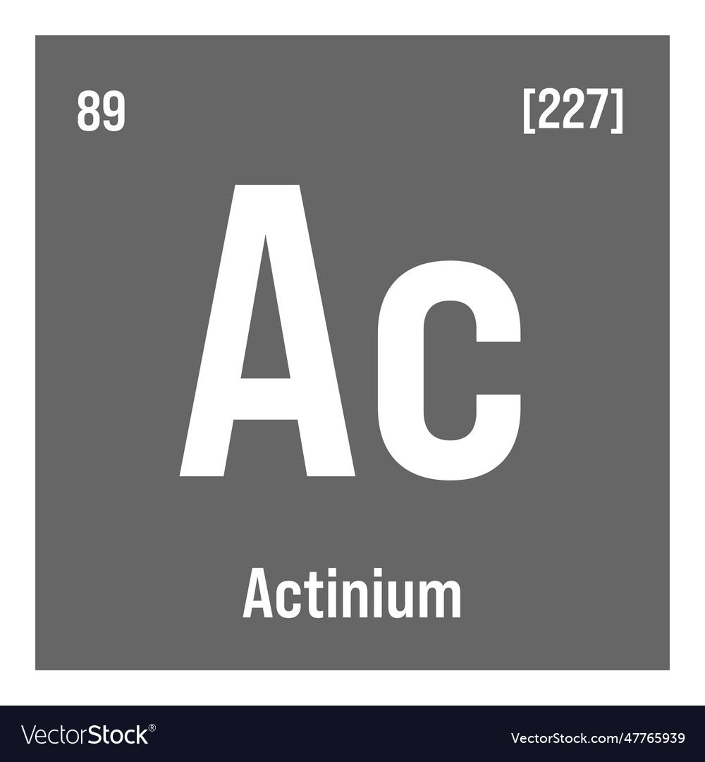 Actinium Ac Periodic Table Element Royalty Free Vector Image