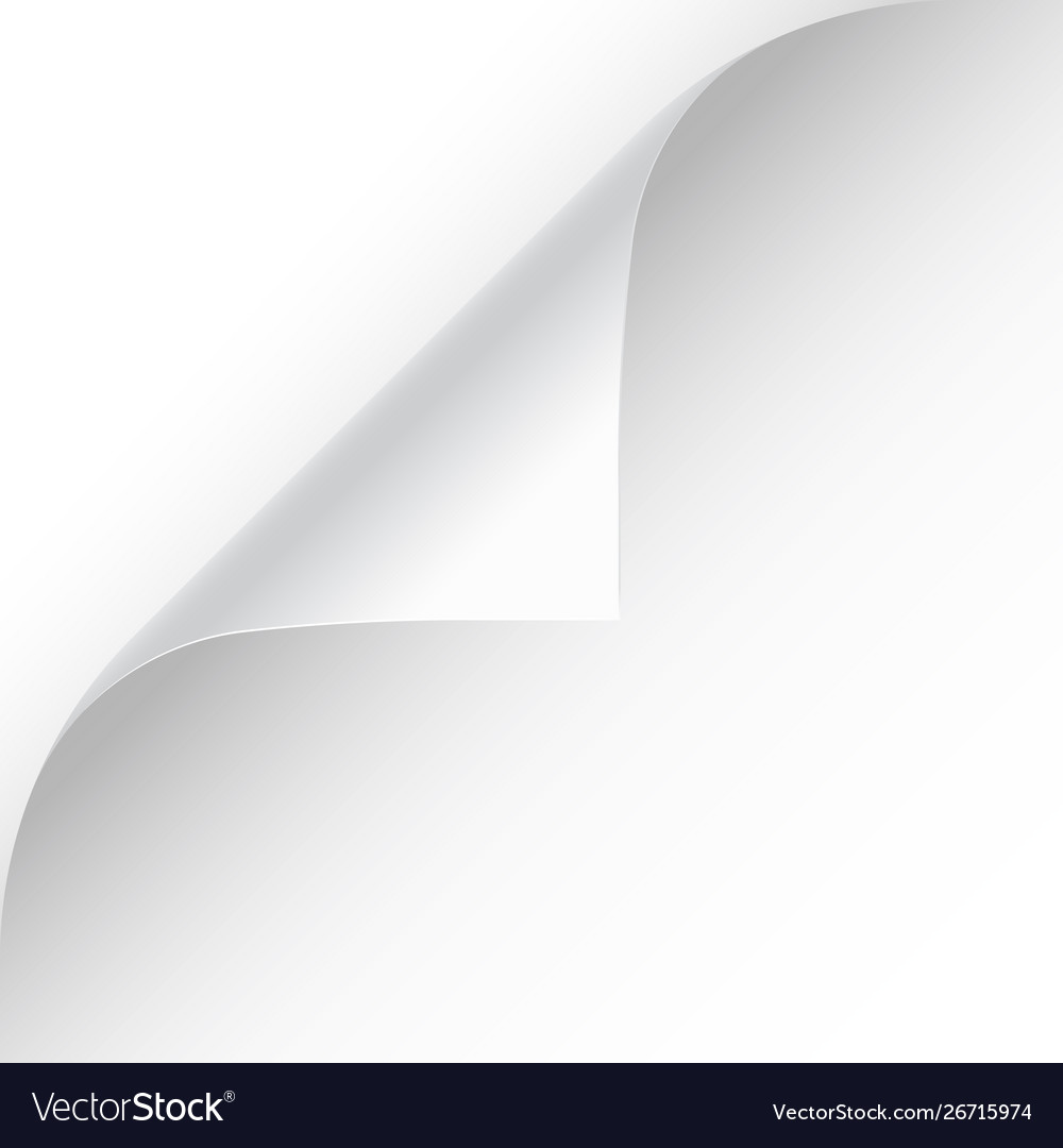 Curled Page Corner With Shadow On Transparent Vector Image