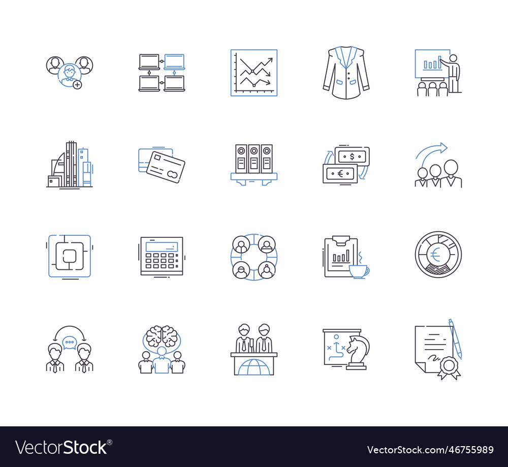 Corporate Meetup Outline Icons Collection Vector Image