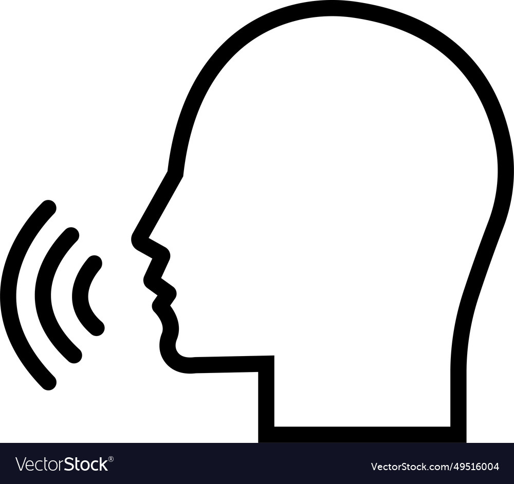 Voice Recognition Concept Control Line Icon Vector Image