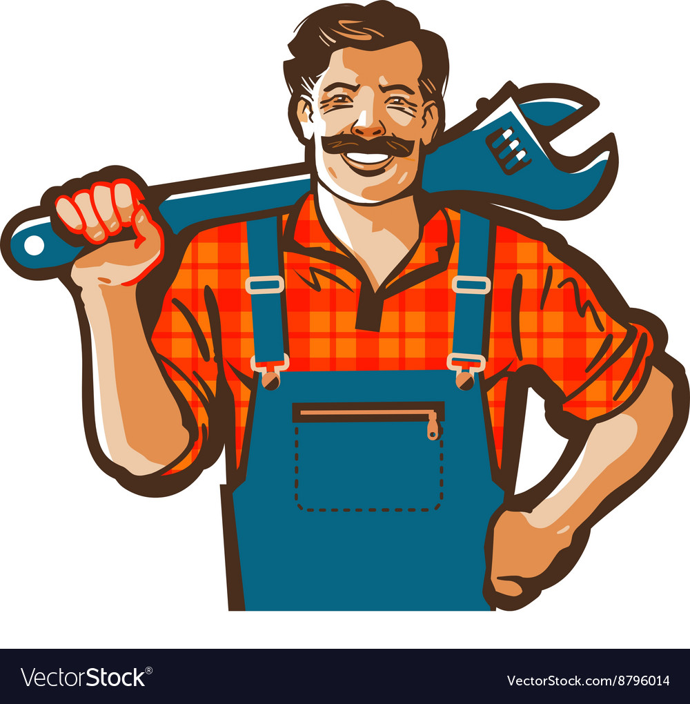 Plumber Logo Wrench Or Handyman Icon Royalty Free Vector