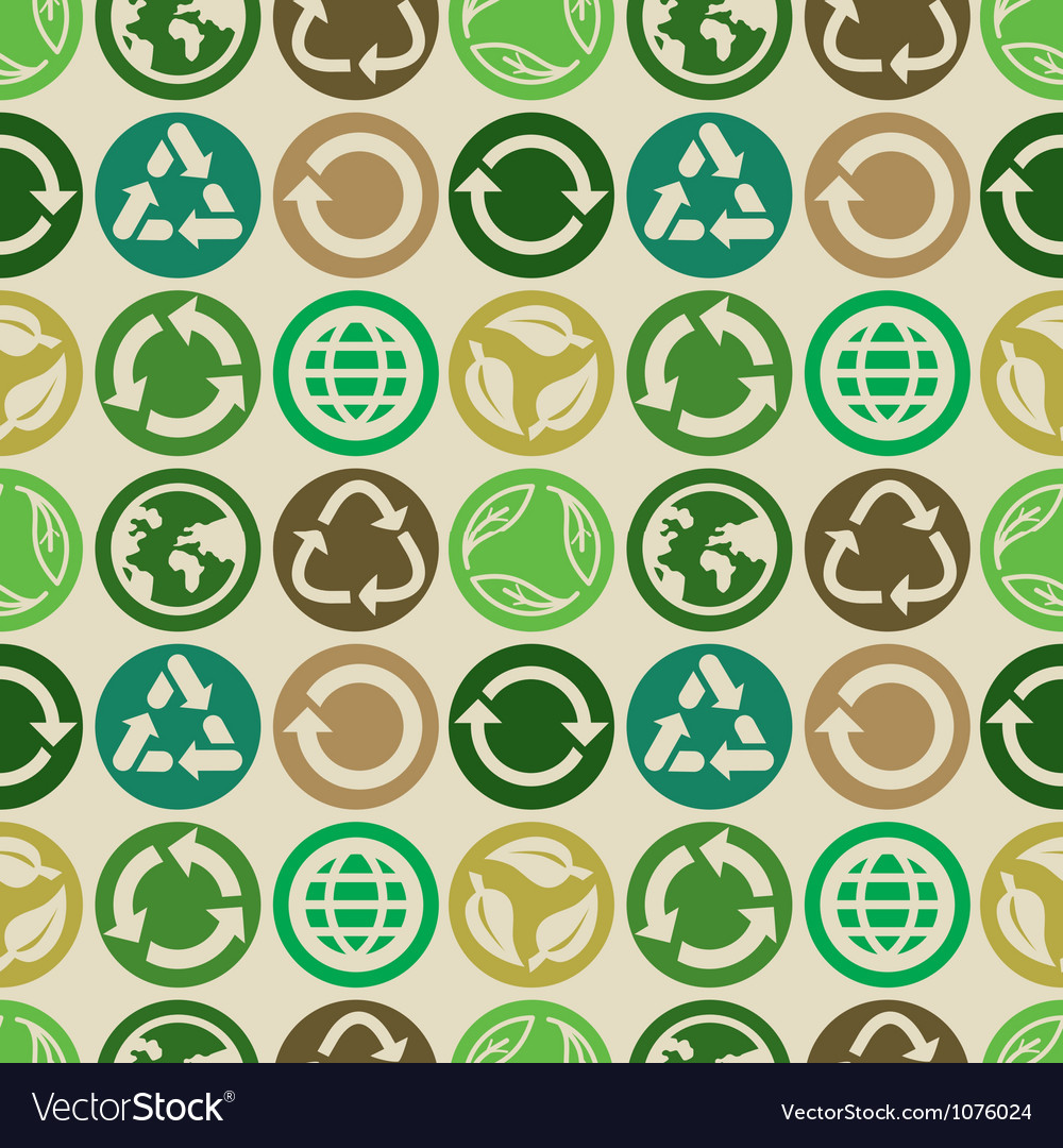 Seamless Pattern With Ecology Signs Royalty Free Vector