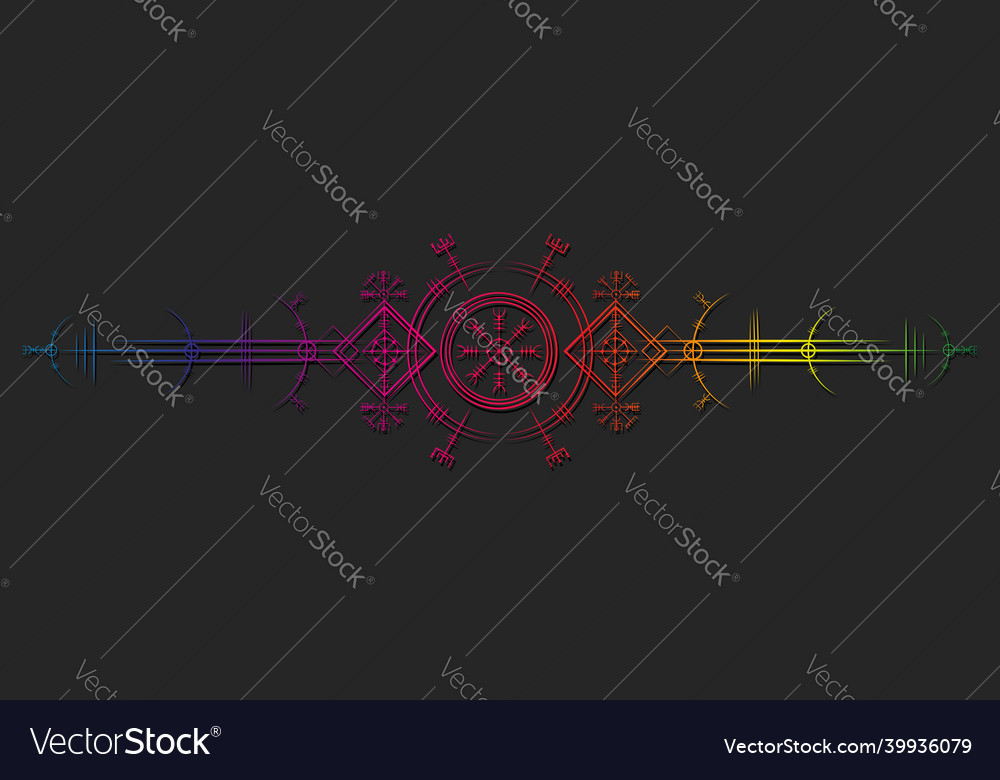 Magic Ancient Viking Art Deco Vegvisir Compass Vector Image