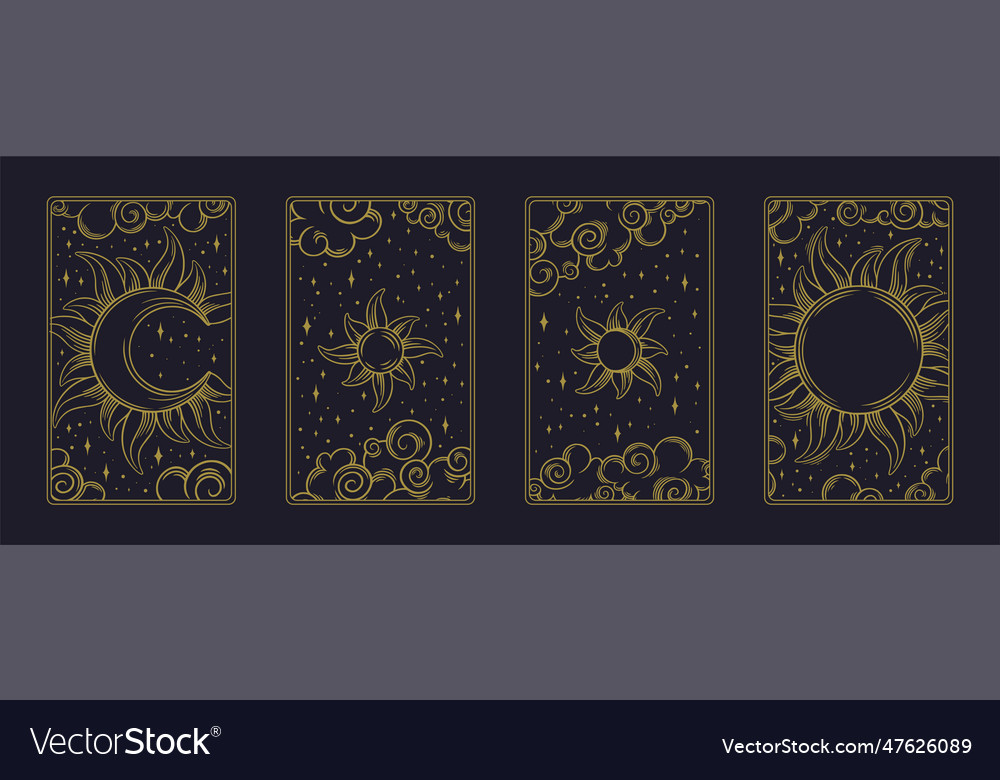 Tarot Aesthetic Divination Cards Boho Royalty Free Vector