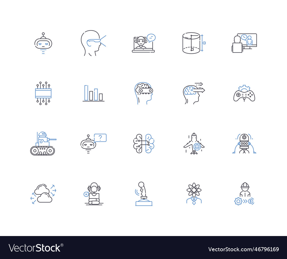 Lead Generation Line Icons Collection Prospecting Vector Image