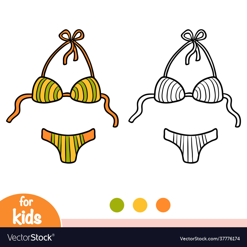 Coloring Book Bikini Royalty Free Vector Image