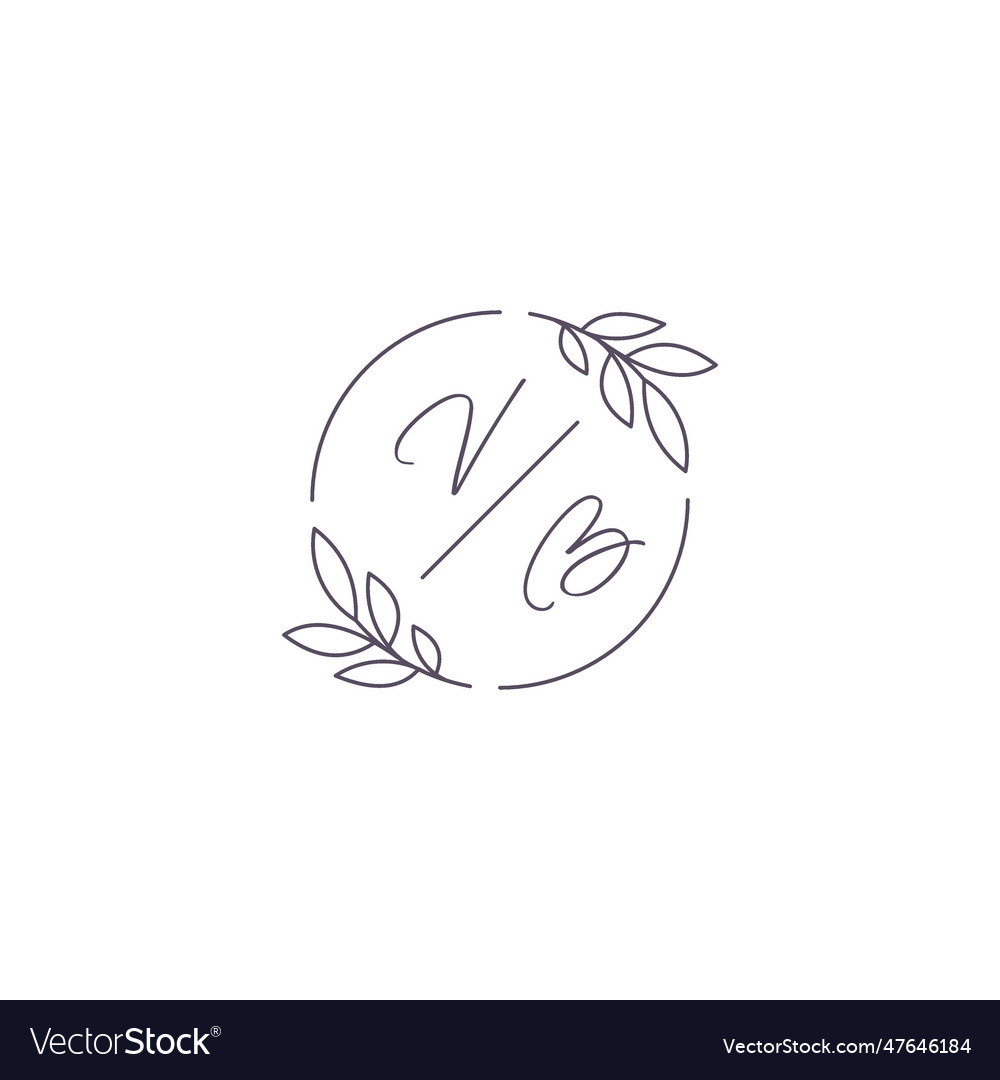 Initials Vb Monogram Wedding Logo With Simple Vector Image