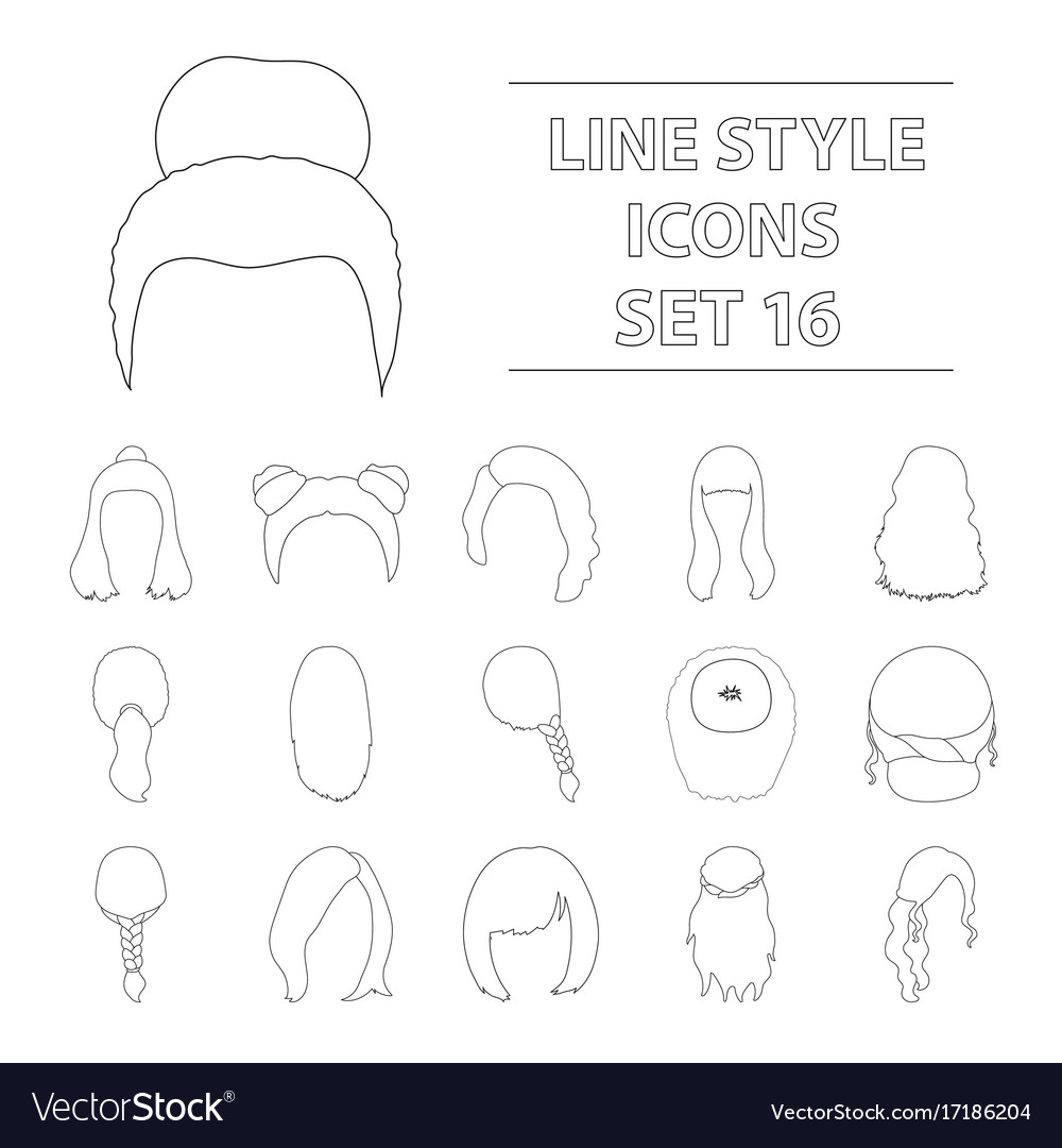 Quads Blond Braids And Other Types Of Hairstyles Vector Image