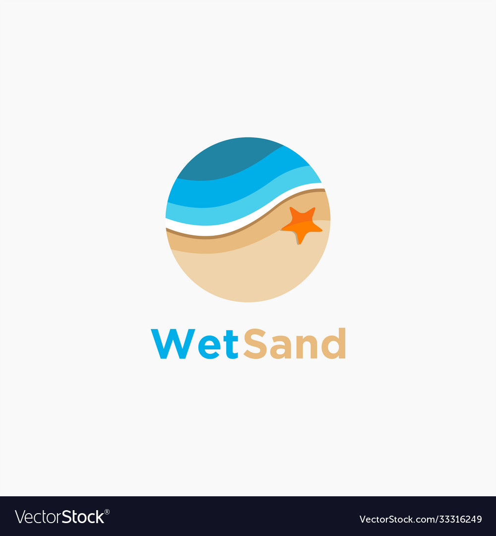 Circle Sand And Beach Logo Icon Template Vector Image