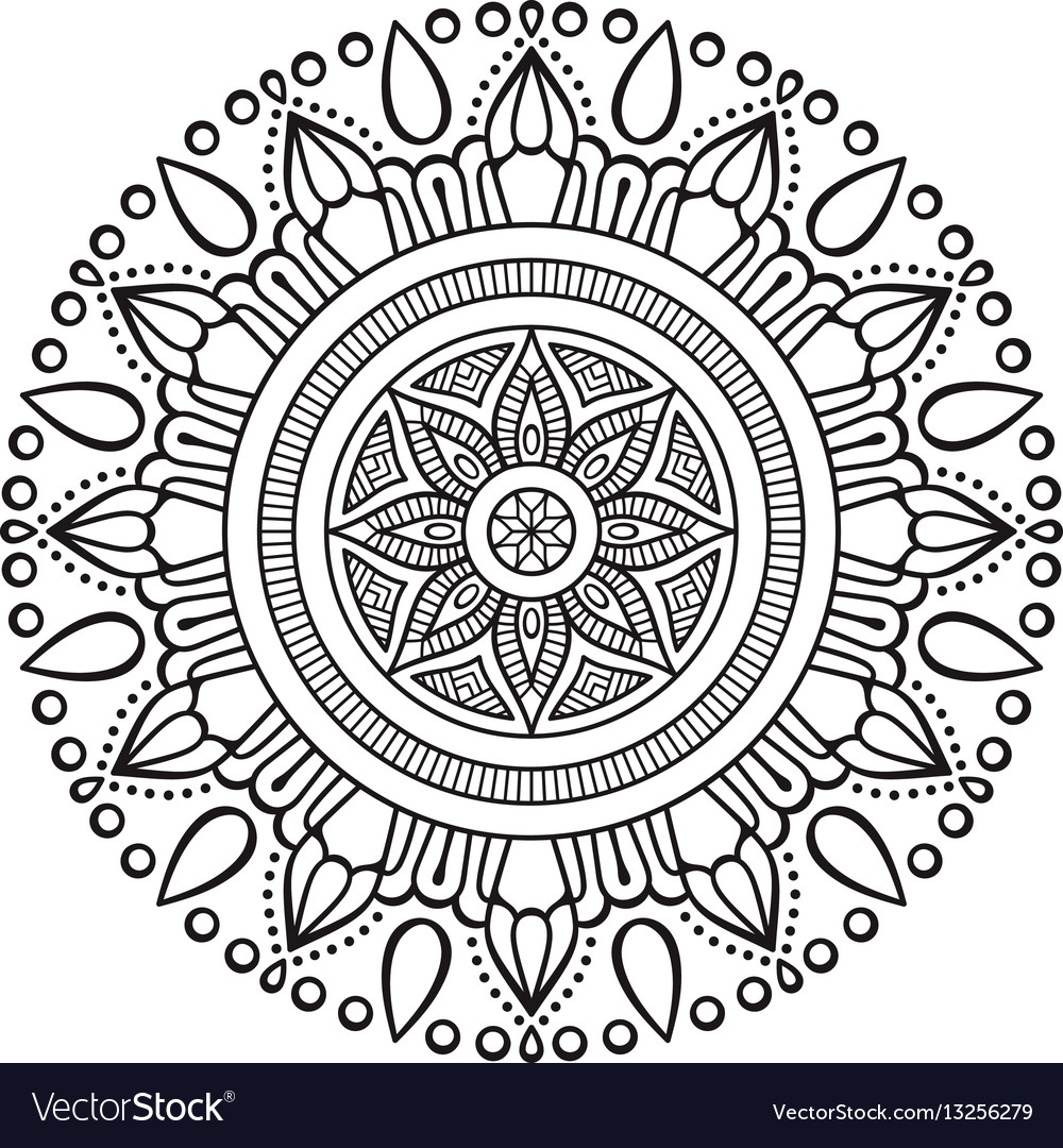 Indian Mandala Royalty Free Vector Image VectorStock