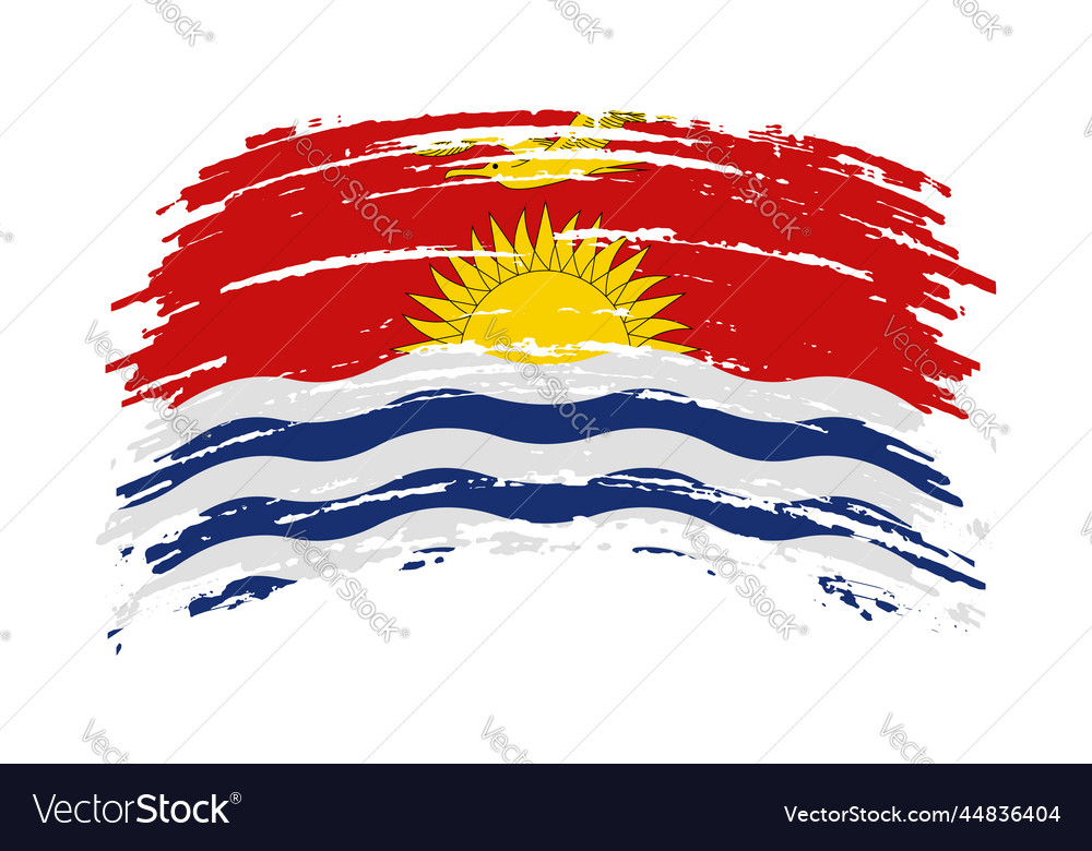 Kiribati Flag In Grunge Brush Stroke Royalty Free Vector