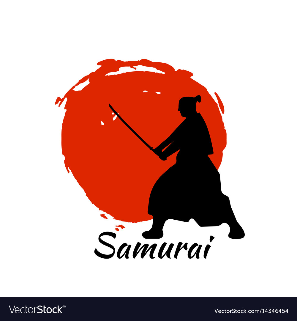 Japanese Samurai Warriors Silhouette Royalty Free Vector