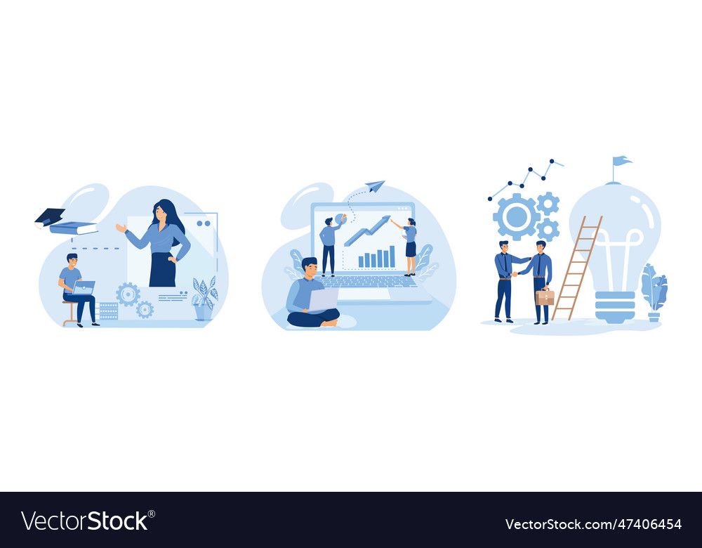 Successful Career Path Abstract Concept Set Vector Image