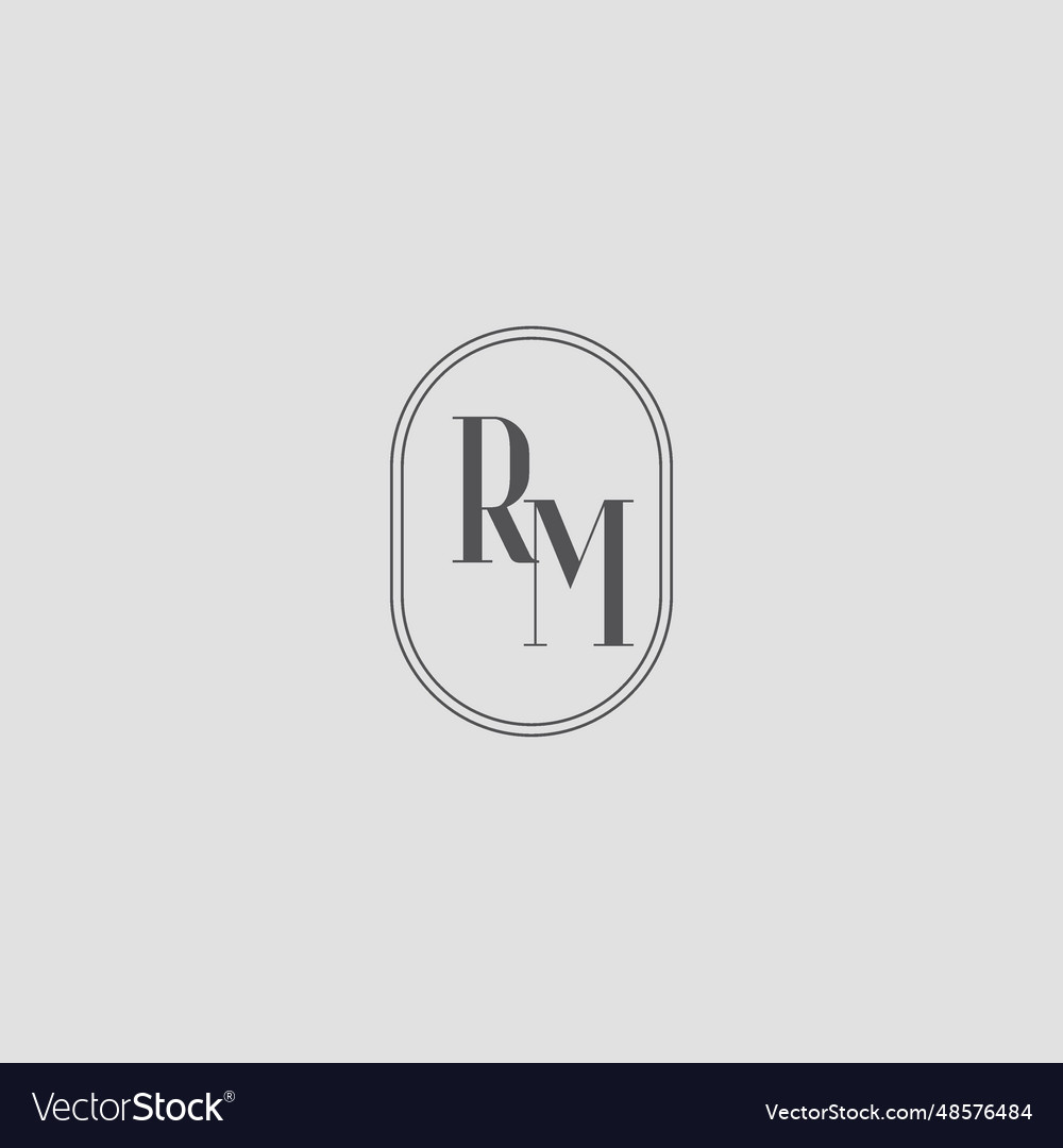 Initial Rm Wedding Monogram Logo Design Royalty Free Vector